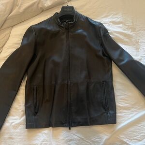 Theory Brown Lambskin Leather Motorcycle Jacket